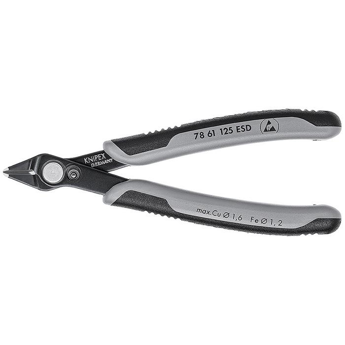 Electronic Super Knips® Precision pliers - burnished 125 mm - with multi-component grips