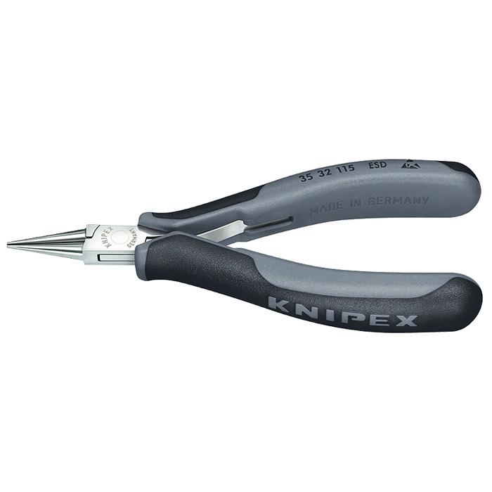 Electronic gripping pliers ESD - mirror polished - 115mm - with multi-component grips