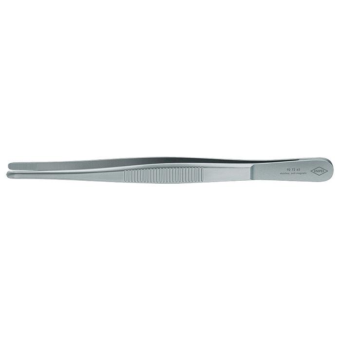 Precision Tweezers - blunt shape - straight form - handles grooved