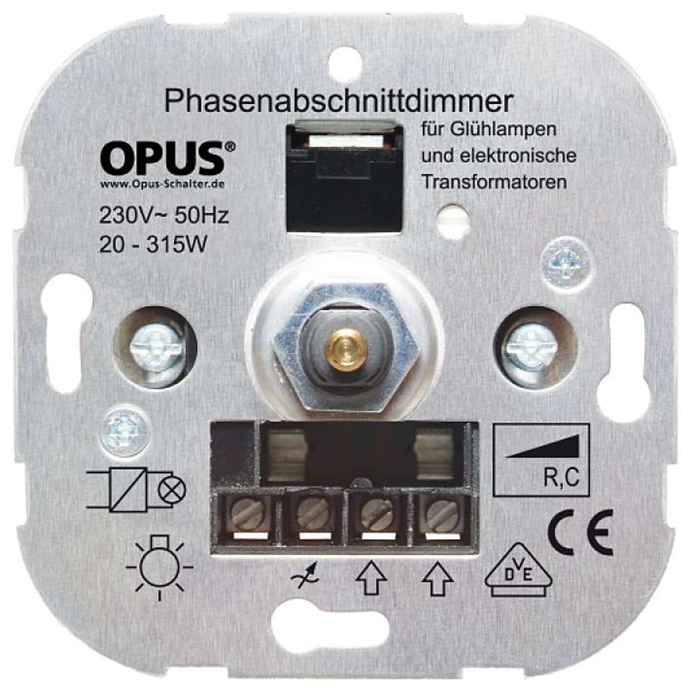Dreh-Phasenabschnitt-Dimmer - mit Schraubklemmen - 230 V AC