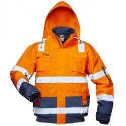 Visibility jacket "Jonas" - color fluorescent orange navy, deposed - size S-XXXL
