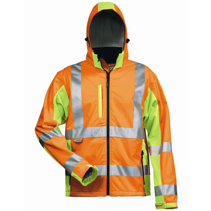 Softshell Jacket "Hoss" - farge oransje / gul - størrelse S-XXXL