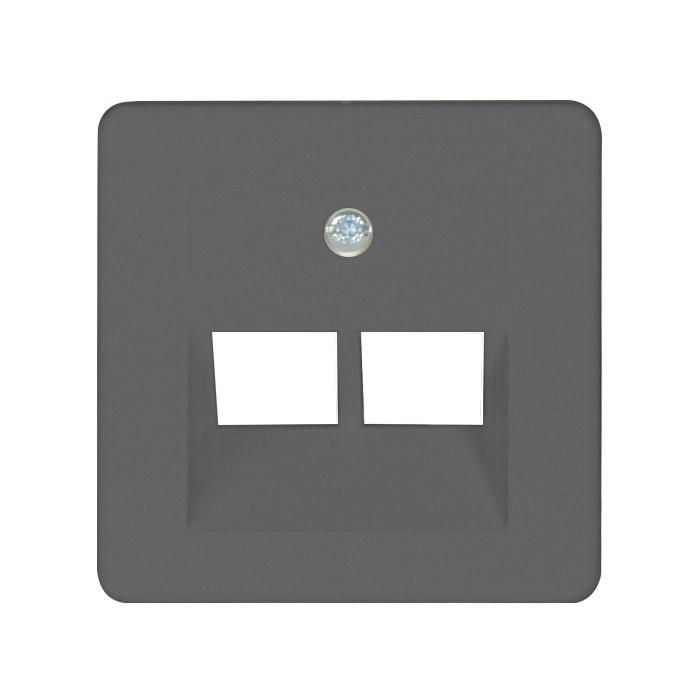 Täckplatta Opus® 55 - för modularuttag - 2 hål