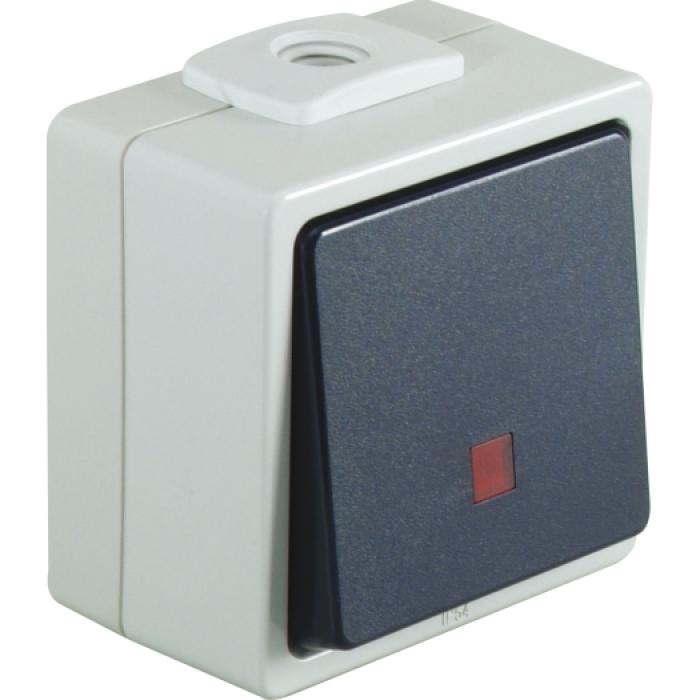 Schalter und Taster "OPUS-AQUA" - IP54 - rote Linse