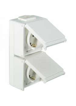 Earthed socket - 2x - vertically - IP54
