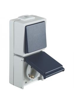 Exchange / outlet - IP54 - pystysuoraan - 250 V AC - 10 tulosta / 16A