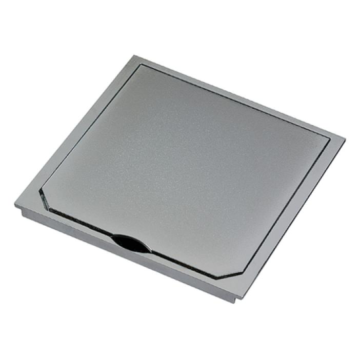 Cover with hinged lid - Stainless Steel / Platinum - 111 x 111 x 0 mm - IP41