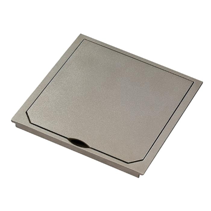 Cover with hinged lid - Stainless Steel / Platinum - 111 x 111 x 0 mm - IP41