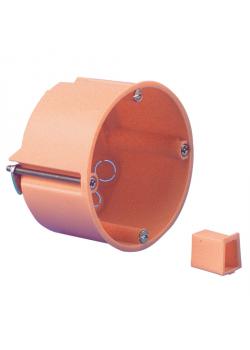 Schalterdose - Ø 68 mm - flach/tief - für Plattenstärke 7-35 mm - Farbe orange