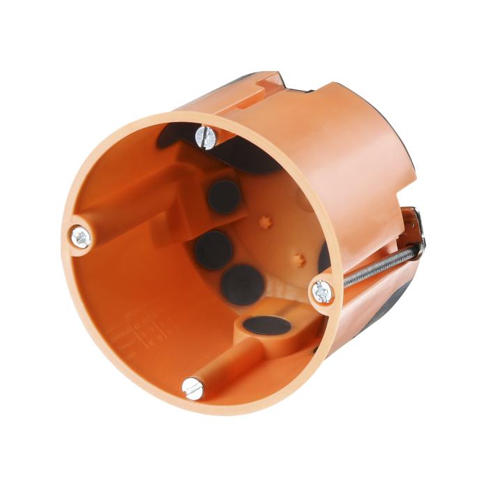 Schalterdose - Ø 68 mm - winddicht - Flach/tief - Farbe orange - 25 Stück