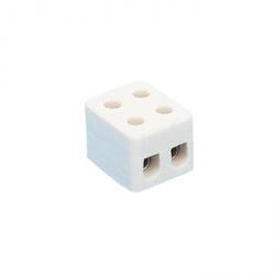 Ceramic luster terminal - 2 pole - clamping range 1.5-2.5 mm² - Colour White - Material Porcelain