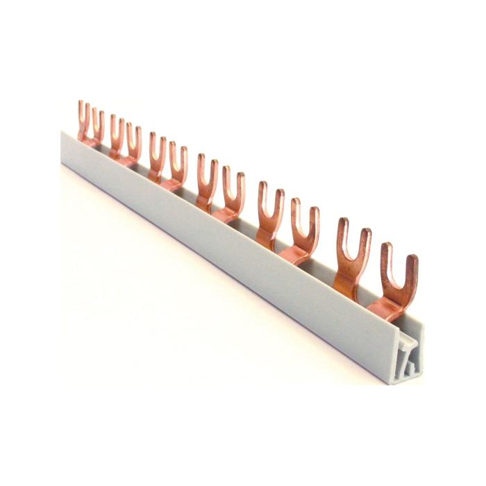 2-phase fork rail - L version - open - Rated current 63 A - 10 mm²