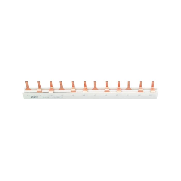3-pin track - length 210 up to 1000 mm - Pole 4 x 3 to 19 x 3 - 10 mm² - rated current 63 A - contact distance 17.8 mm