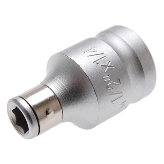 Adapter with retaining ball - for 1/4 mm bits - Chrome Vanadium steel