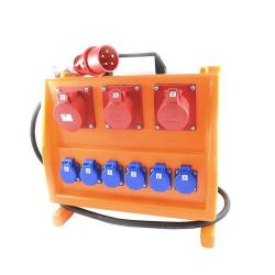 VERTEILER E-BOX 32A /1-2-6 - Farbe gelborange - Spannung 230/400 V - AC - Anschluss 11000 VA