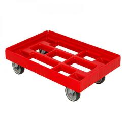 Uniwersalny wózek transportowy - kolor czerwony - ładowność 300 kg - tarcza kół z polipropylenu