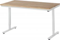 Stół roboczy - blat z litego buku - elektrycznie regulowana wysokość od 720 do 1120 mm - max. 150 kg