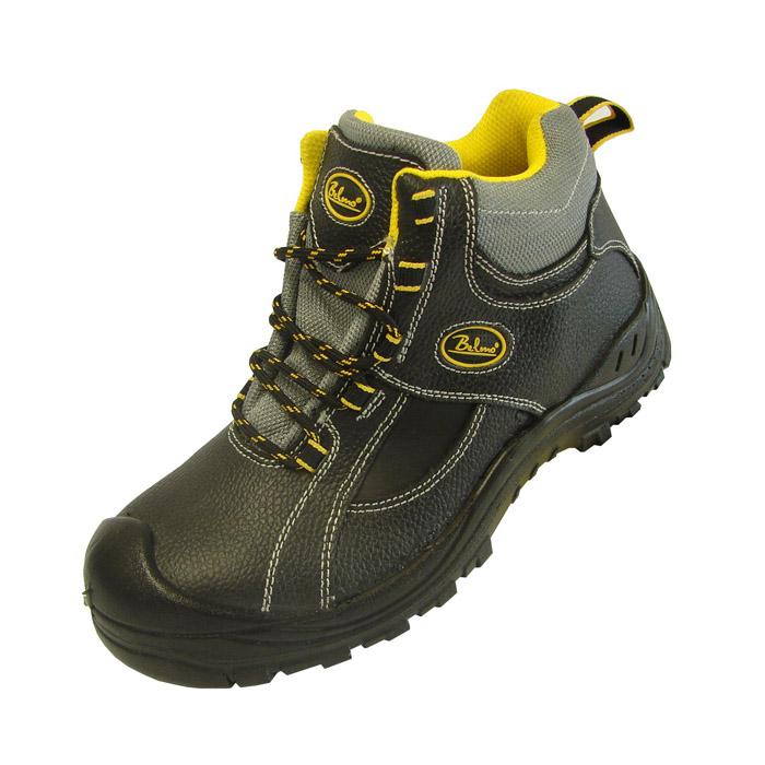 Safety Shoe "Belmo S3" - aitoa nahkaa - musta / keltainen - Gr. 40-48