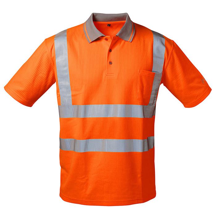 High Visibility Polo Shirt "MATEO" - fluorescent orange color - sizes S-XXXL