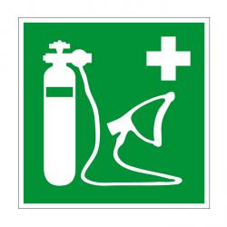 Wyjście znak "tlenu respiratora" - strona 5-40 cm długości - plastik / aluminium / folia - grubość 0,3 / 1 mm