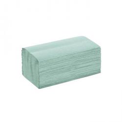 Papirhåndklæder - 1-lags - 23,0x25,0 cm - grøn - zig-zag - 1 kasse a 20 x 250 papirhåndklæder