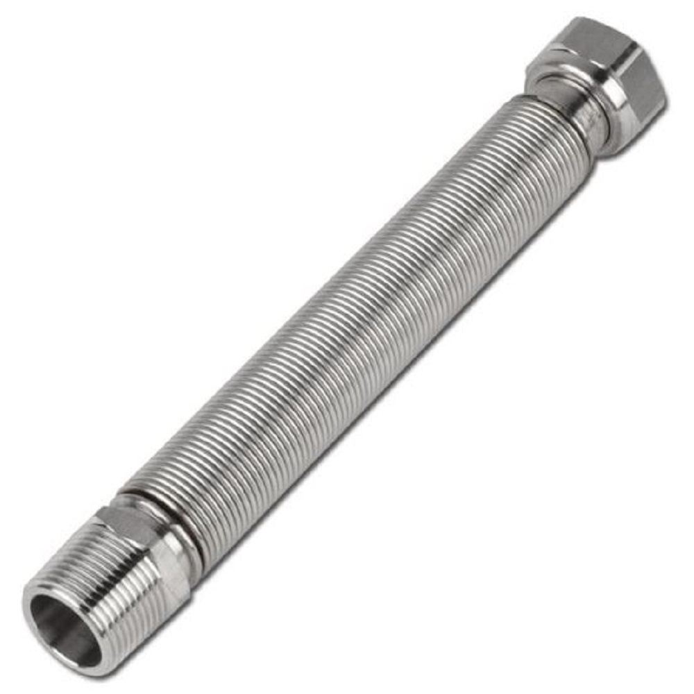 Stainless steel corrugated pipe DN20 extendable - 3 / 4 "outer threads, 3 / 4" t