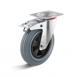 Drejeligt hjul - massivt gummihjul - hjul Ø 160 til 200 mm - konstruktionshøjde 190 til 235 mm - bæreevne 135 til 205 mm