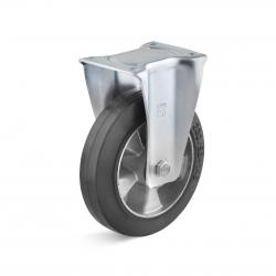 Fixed castor - elastic solid rubber wheel - wheel Ã˜ 100 to 125 mm - height 129 to 157 mm - load capacity 180 to 250 kg