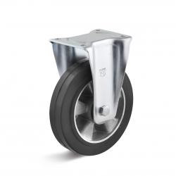Kraftig fast hjul - elastisk massiv gummi - hjul ˜ 100 til 250 mm - konstruksjonshøyde 127 til 297 mm - lastekapasitet 180 til 500 kg