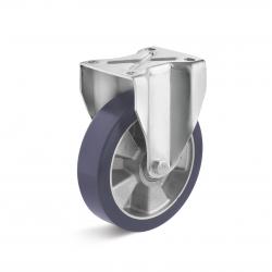 Heavy-duty fixed castor - elastic PU wheel - wheel Ã˜ 100 to 200 mm - construction height 135 to 245 mm - load capacity 200 to 700 kg