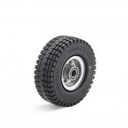 Gummihjul - superelastisk dæk på stålpladefælg - hjul Ø 250 til 405 mm - bæreevne 260 til 950 kg