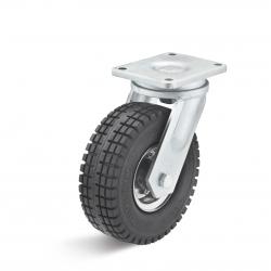 Heavy duty swivel castor with super elastic tires - wheel Ø 250 mm - construction height 305 mm - load capacity 260 to 520 kg
