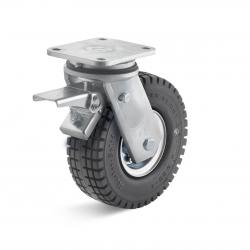 Kraftigt drejeligt hjul - superelastiske dæk - hjul Ø 250 mm - konstruktionshøjde 295 til 305 mm - bæreevne 260 kg