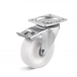 Industrial swivel castor - polyamide wheel - 2 ball bearings - wheel Ã˜ 100 mm - height 129 mm - load capacity 250 kg