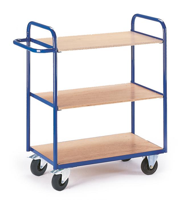 Shelved trolley without wall - load 150 kg