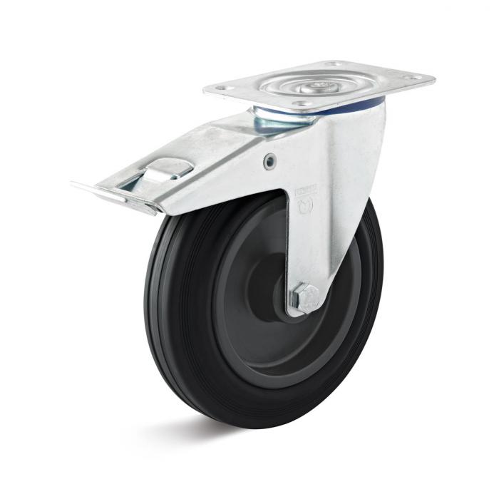 Svingbart hjul - termoplastisk hjul - hjul ˜ 80 til 250 mm - konstruksjonshøyde 100 til 290 mm - lastekapasitet 50 til 295 kg