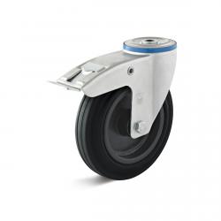 Swivel castor - thermoplastic wheel - back hole - wheel Ã˜ 80 to 200 mm - construction height 100 to 235 mm - load capacity 50 to 205 kg