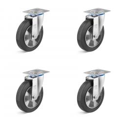 Heavy duty castors - carrying capacity 600 up to 1200 kg - Set of 4 castors without brakes