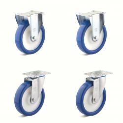 Castor set - 2 swivel and 2 fixed castors - wheel Ã˜ 80 to 200 mm - height 100 to 235 mm - load capacity / set 450 to 1200 kg