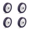 Elastic polyurethane wheels - 4 pieces - 2 ball bearings - Wheel Ã˜ 80 to 200 mm - Load capacity / set 390 to 1050 kg
