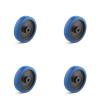 Wheel set - 4 elastic solid rubber wheels - roller bearings - wheel Ã˜ 80 to 200 mm - load capacity / set 300 to 1050 kg
