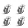 Castor set - 4 double swivel castors - wheel Ø 50 to 75 mm - construction height 74 to 102 mm - load capacity / set 240 to 300 kg