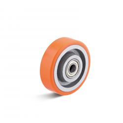 Polyurethane wheel - steel rim - ball bearing - wheel Ã˜ 100 mm - load capacity 350 kg