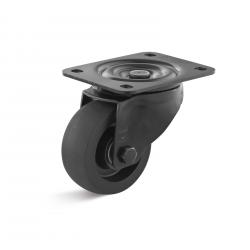 Svingbart hjul - polyuretanhjul - kulelager - hjul ˜ 100 mm - høyde 125 mm - lastekapasitet 300 kg - svart