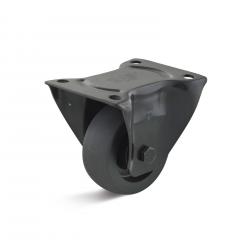 Fast hjul - polyuretanhjul - kulelager - hjul ˜ 100 mm - høyde 125 mm - lastekapasitet 300 kg - svart