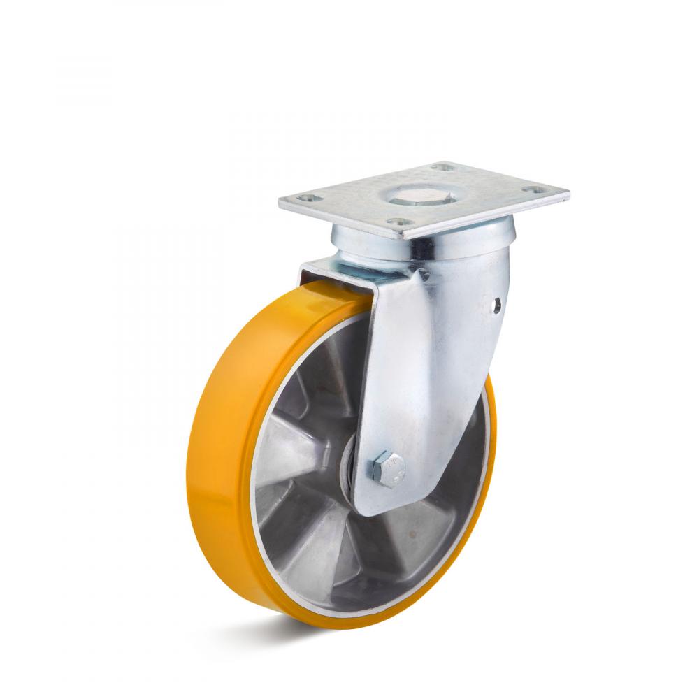 Zestaw kołowy skrętny do dużych obciążeń - koło poliuretanowe - Ř koła 82 do 250 mm - wysokość 117 do 300 mm - nośność 180 do 800 kg