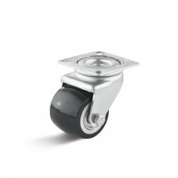 Mini roulette pivotante à usage intensif - roue en polyuréthane - noir - Ø de la roue 50 mm - hauteur totale 71 mm - capacité de charge maximum 100 kg