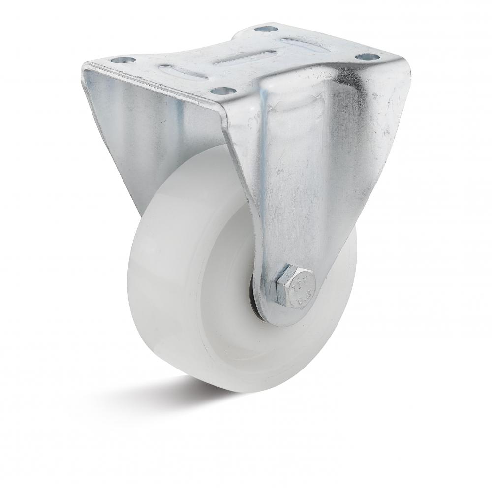 Kraftig fast hjul - polyamidhjul - hjul ˜ 80 til 125 mm - konstruksjonshøyde 120,5 til 165 mm - lastekapasitet 600 til 700 kg