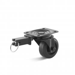 Swivel castor with directional lock - elastic solid rubber wheel - wheel Ã˜ 80 mm - construction height 100 mm - load capacity 150 kg