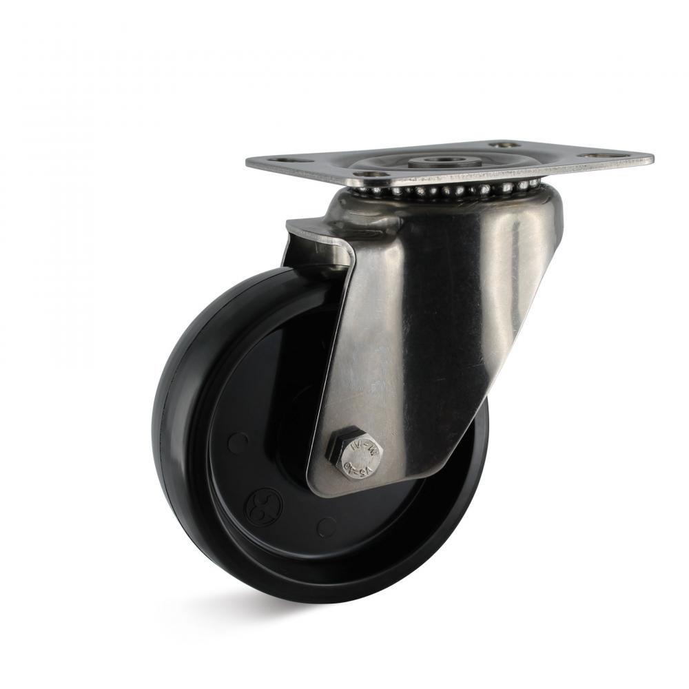 Swivel castor - Plastic wheel - Wheel-Ã 80 to 100 mm - Height 108 to 128 mm - Load capacity 170 to 190 kg